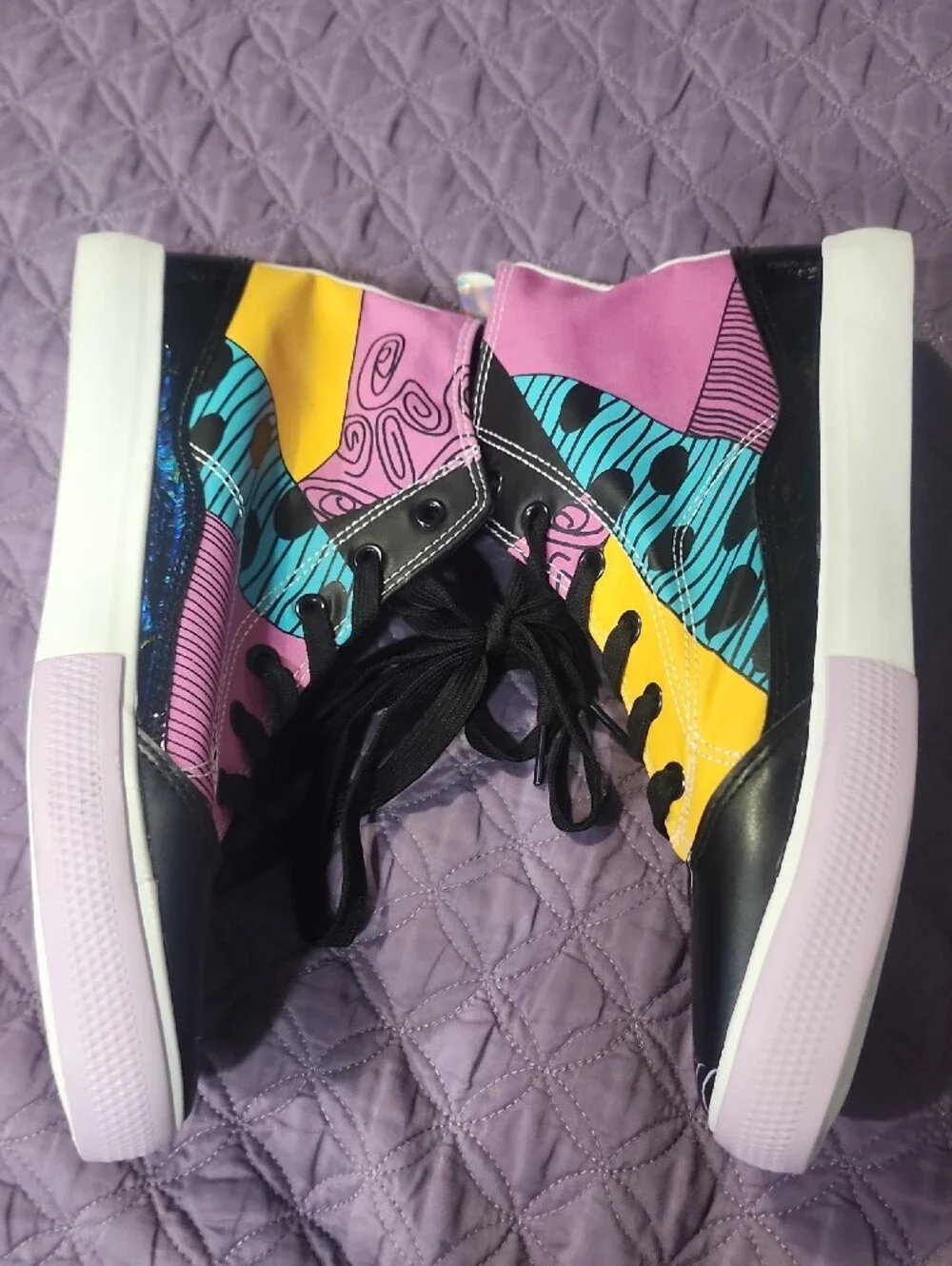 Nightmare Before Christmas Patchwork High-Top Sneakers Size 10